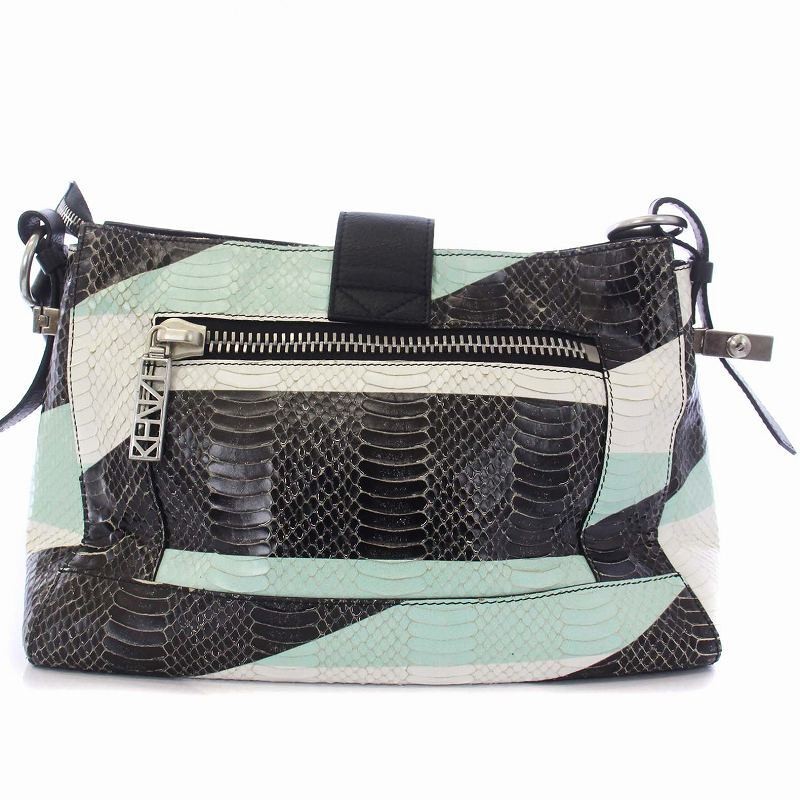 Kenzo Python Embossed Leather Shoulder Bag Crossb… - image 3