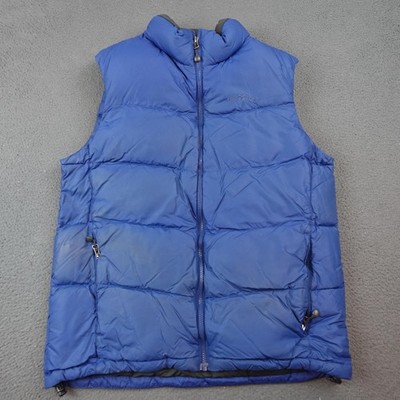 Eddie Bauer Down Vest Mens Medium Blue Puffer 700 Fill Goose Insulated Outdoor