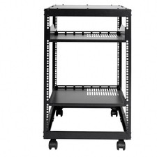 15U 4-Post Server Rack 23-40in Casters for Limited Space