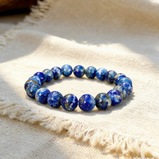 Natural Lapis Lazuli 8MM Round Beads Healing Reiki Chakra Men's Bracelet Gift 8"