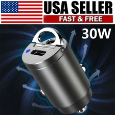 30W Fast Charge Mini Dual USB PD Type-C Car Phone Charger Adapter Accessories