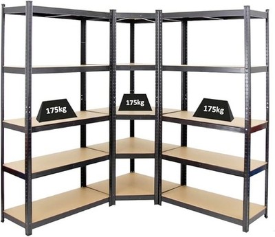 Mega Deal Eckregal Ragnar 1x: 180x70x40cm | 2X: 180x90x40cm Schwarz Fac