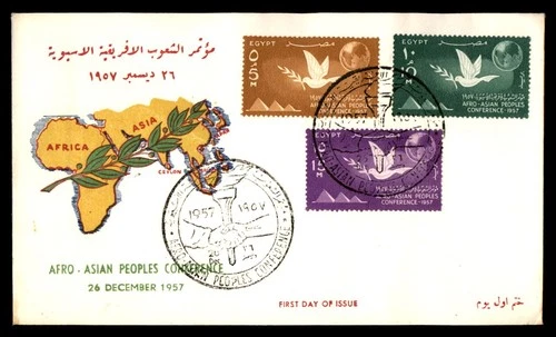 Mayfairstamps Egypt FDC 1957 Dove Olive Branch Earth Afro Asian Conference First