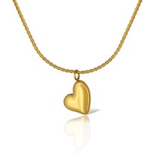 18K Gold Plated Heart Pendant Necklace for Women, Dainty Gold Heart Jewelry with