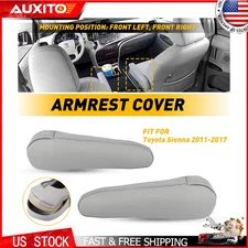 Gray Driver & Passenger Side Seat Armrest Handle Leather Cover For Toyota Sienna