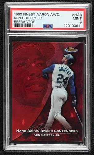 1999 Finest Hank Aaron Award Contenders Refractor Ken Griffey Jr PSA 9 MINT HOF