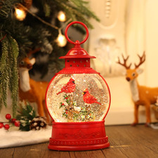 Christmas Snow Globe Cardinal Gift, Light up Musical Snow Globe Decorations, 6H