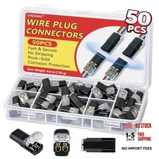 50Pcs Quick Connect Wire Connectors No Stripping Double 50pcs Pack of 1