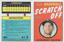 2019 Topps Heritage Clayton Kershaw #10 1970 Topps Scratch-Offs