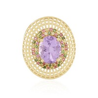 Cavill AnhäNger Lavendel Amethyst 2,7Ct Oval 925 Silber Vergoldet Damen