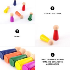 1 Set 6 Pcs DIY Figurines En Bois À La Main Peg Doll Toy Kit Décoratif Figure