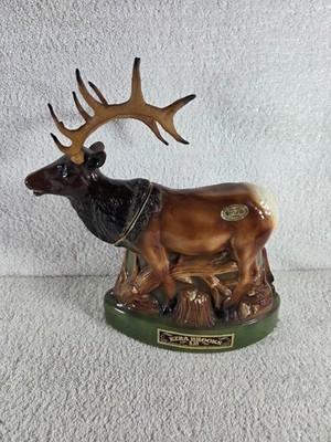 Vintage Heritage China Elk Stag Decanter Ezra Brooks 1972 Liquor