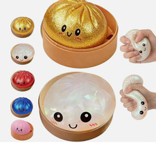 Glitter Dumpling Squishies with Box Sensory Squeeze Fidget Toy for Stress Relief