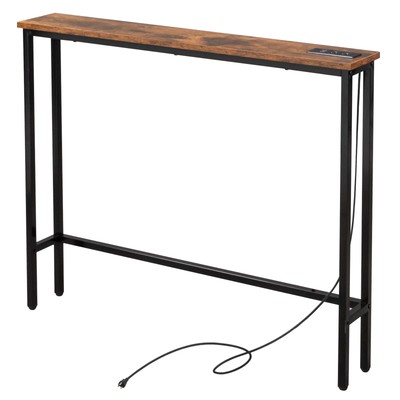 Narrow Console Table Small Entryway Table Industrial Couch Table Behind Sofa