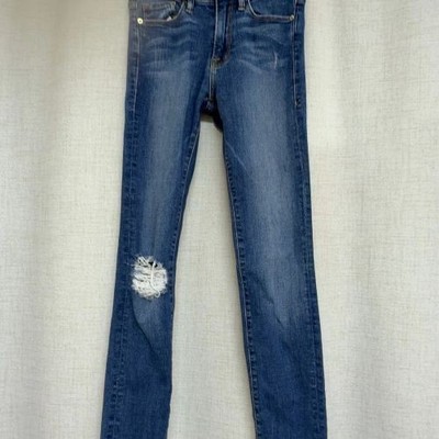 FRAME sz 24 Blue Forever Karlie Distressed Skinny Jeans Denim Pants
