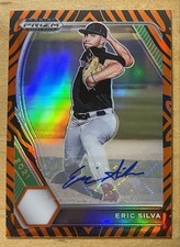 Eric Silva Rookie/Auto 2021 Panini Prizm Draft Picks Tiger Stripe Serial #11/25 