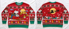 Snoopy Christmas Moonlight Sleigh Ride Ugly Holiday Sweater All Size TK1413