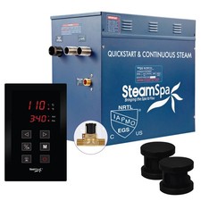 SteamSpa OAT1050-A Oasis 10.5 KW QuickStart Steam Bath Generator - Black