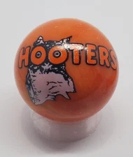 Hooters 1" Orange Glass Logo Marble w/ Stand