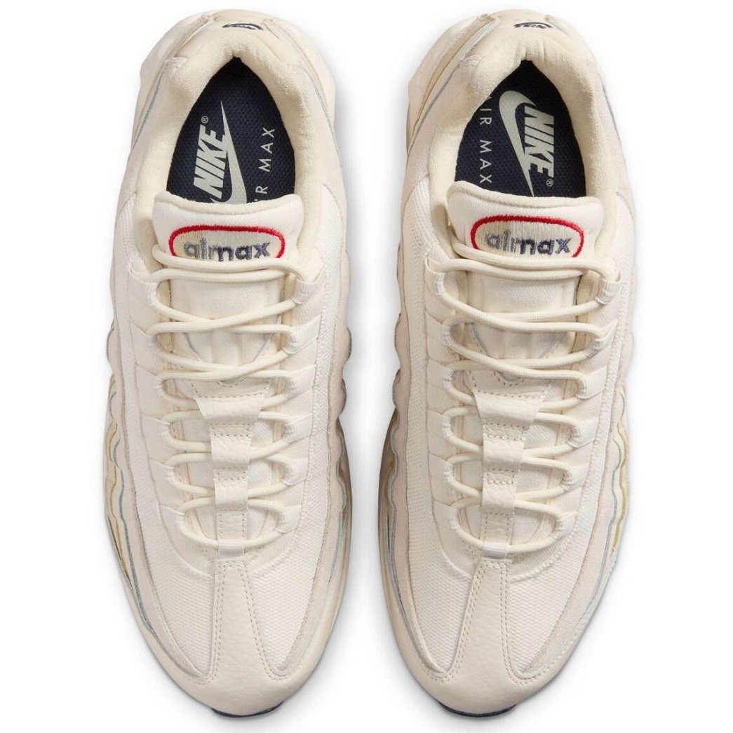 Nike Air Max 95 OG Pale Ivory University Red US8.5 Sneakers Leather Synthetic