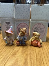 Enesco Cherished Teddies Lot Of Halloween Pumpkin Scarecrow Fall Bears