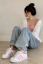 Adidas Superstar White & Pink (Womens)
