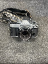 Canon AE-1 Program SLR 35mm Film Camera Black Silver with Lens Strap Case Flash