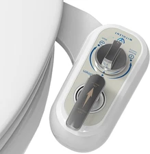 Left Handed Bidet Attachment for Toilet - Self-Cleaning Control Panel on Left Si
