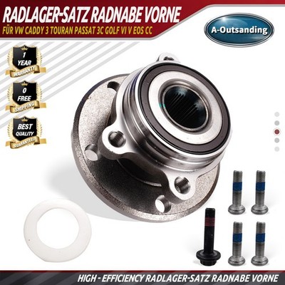 RADLAGER-SATZ RADNABE VORNE Für VW CADDY 3 TOURAN PASSAT 3C GOLF VI V EOS CC
