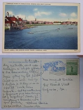 Cambridge Charles River Postcard 1910 Linen