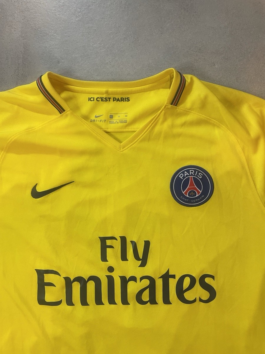 PSG 2017-2018 Away Yellow Kit , Number #10 Neymar JR , Size XL | eBay