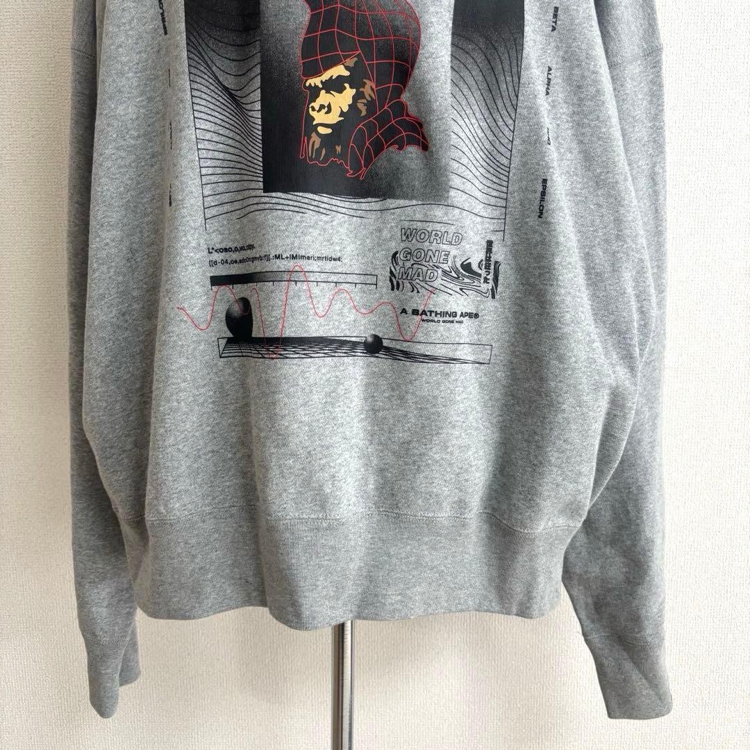 A Bathing Ape front and back print sweatshirt, loose silhouette, good quality thumbnail 8