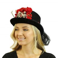 Tag Der Toten Skelett Paar Erwachsene KostüM Zylinder Mit Roten Rosen