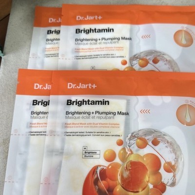 4Pcs Dr.Jart+ Brightamin Brightening + Plumping Mask 25ml Each Lot of 4 Exp 8/28