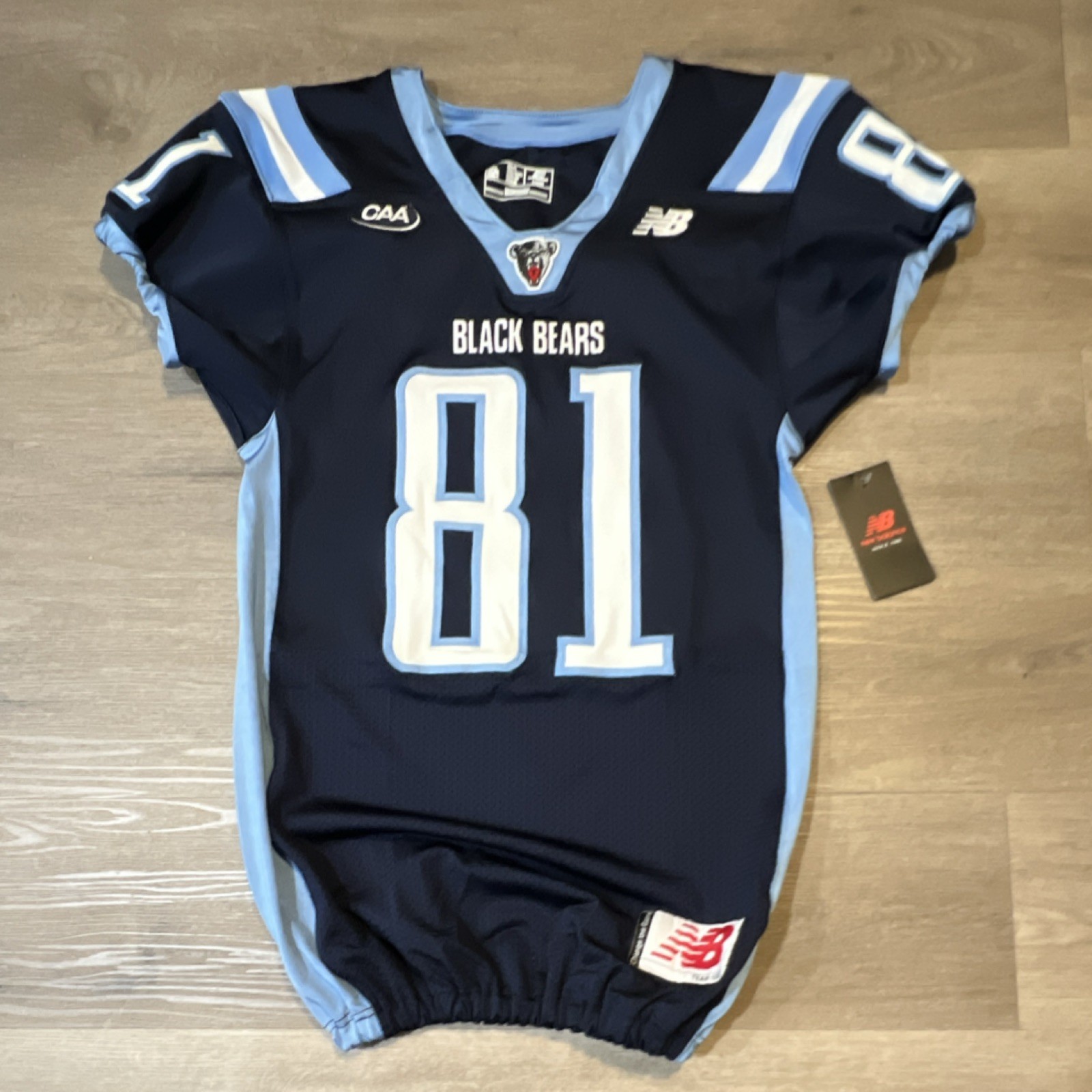 New Balance Maine Black Bears Football Jersey #81 Navy Blue Size L