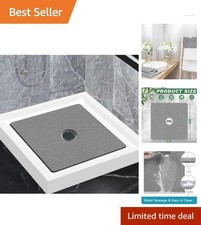 24x24 Grey Non-Slip Shower Mat with Anti-Slip Backing - Perfect for Families