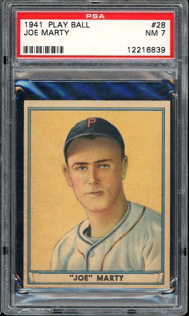 1941 Play Ball Baseball #28 Joe Marty PSA 7