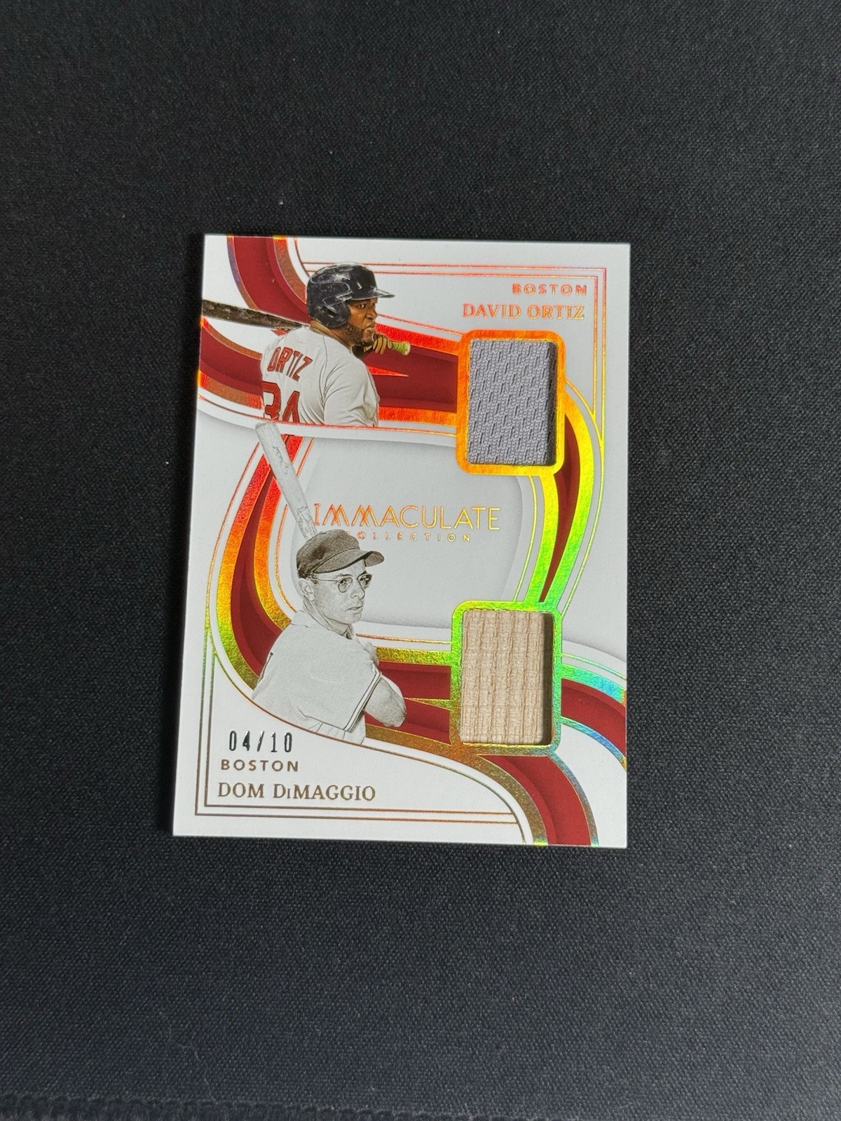 David Ortiz Dom DiMaggio 2023 Immaculate Dual Relics Gold /10 #DLM-OD BOS RARE