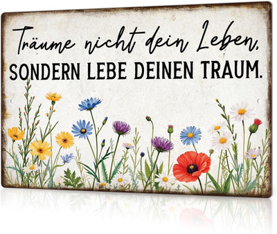 Decor Traum Inspiration Text Vintage Metall Wanddekoration Wohnzimmer Küche Büro