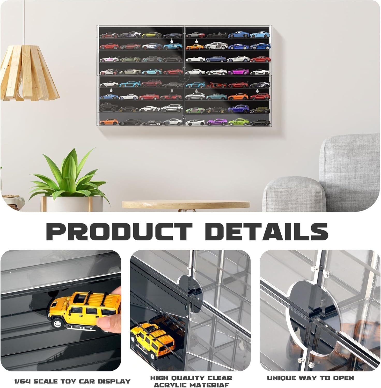 Diy Die Cast Rack Model Car Diecast Display Case Storage Cabinet Shelf Wall Mount Rack 1/ ...