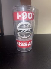 I-90 Nissan Clear Plastic Tumbler 16 Oz Drinking Cup-BPA Free-Made In USA