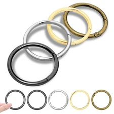 12Pack 2" Large Round Carabiner Clips, Metal Spring O Rings for Organizer Key...