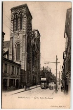 Bordeaux Saint-Ferdinand Tram Photochrome Postcard c. 1900 Neurdein Frères