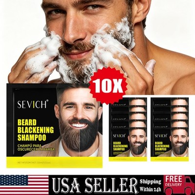 10x Sevich Beard Blackening Shampoo for Men Instant Natural Black Color Mustache
