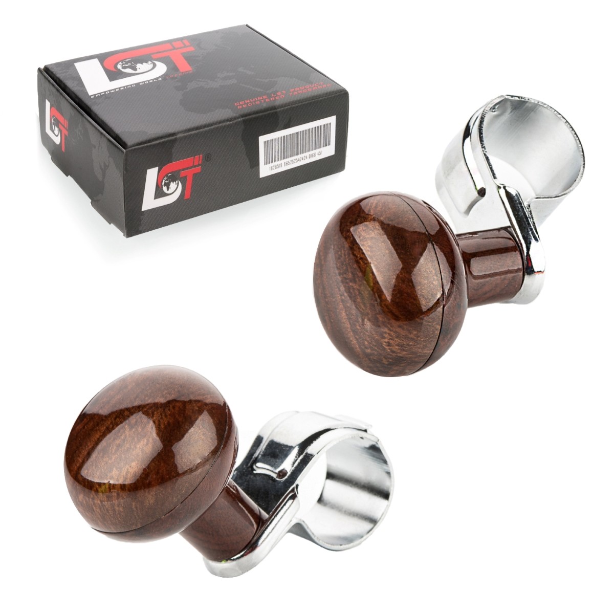 2x Steering Wheel Knob Power Assisted 360° Wood Look for Audi A1 A3 A5 A7