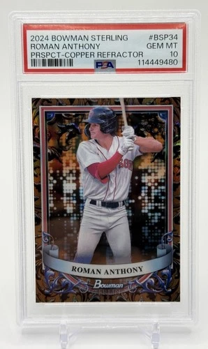 2024 Bowman Sterling Roman Anthony #BSP-34 Copper Refractor /15  PSA10