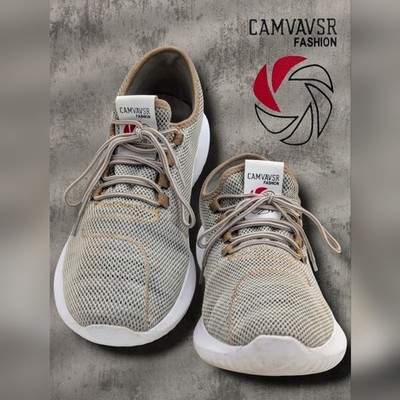 CAMVAVSR Light Gray & Soft Beige Mesh Uppers Sneakers Size US 11 Cushioned Soles