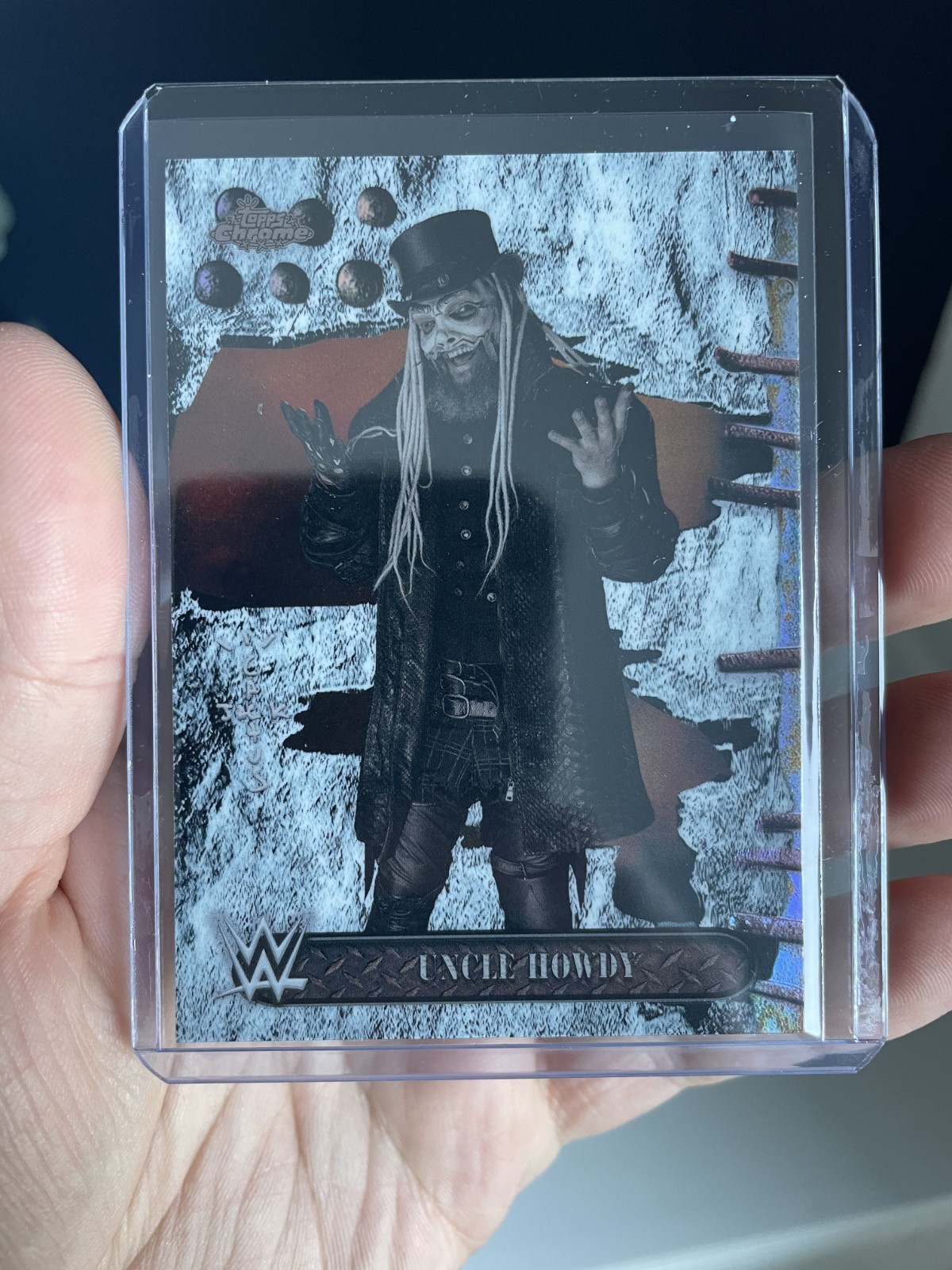 Uncle Howdy White Refractor - 2025 Topps Chrome WWE x Cactus Jack #28