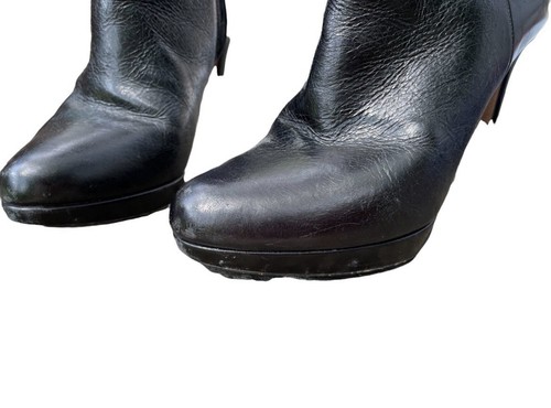 PRADA Leather Black Boots Knee High 2" Heel Size 5.5 US 36 EU - Picture 7 of 10