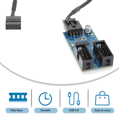 USB - Pin Internal Cable Hub Port Multiplier 9pin USB Header Converter - 第 9/12 張圖片